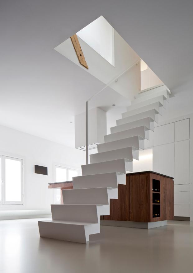Un loft dans l'esprit minimaliste frenchy fancy Gris Escalier désign