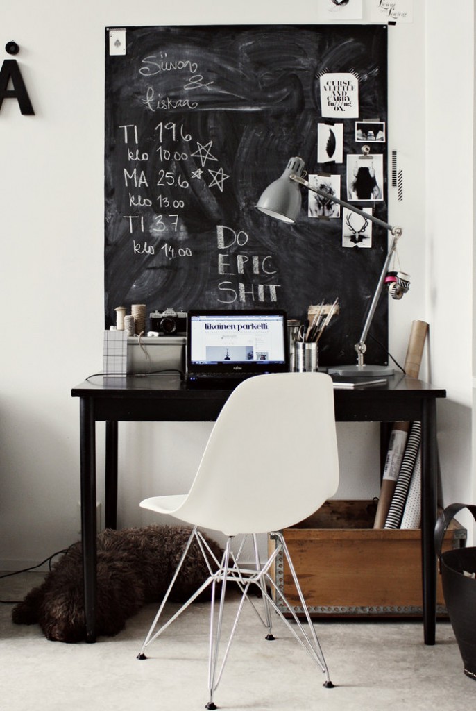 Le coin bureau et sa chaise Eames