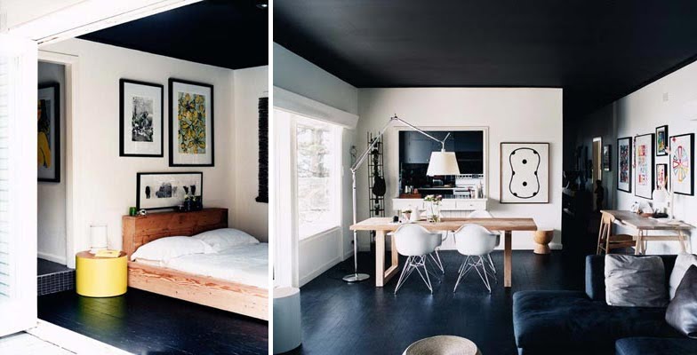 Inspiration : osez peindre votre sol ! frenchy fancy Idées plafond Noir