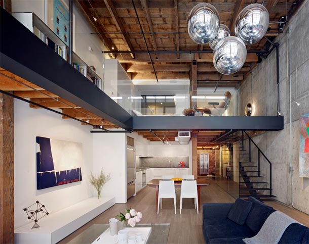 Dans ce loft, on mélange les styles industriel, vintage et contemporain