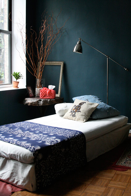 Une chambre dans les tons bleus
