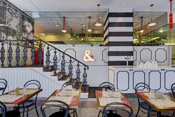 Un restaurant à l'univers graphique, contemporain et vintage