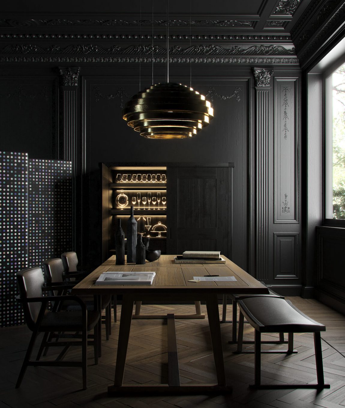 Moulures & couleurs sombres - Frenchyfancy