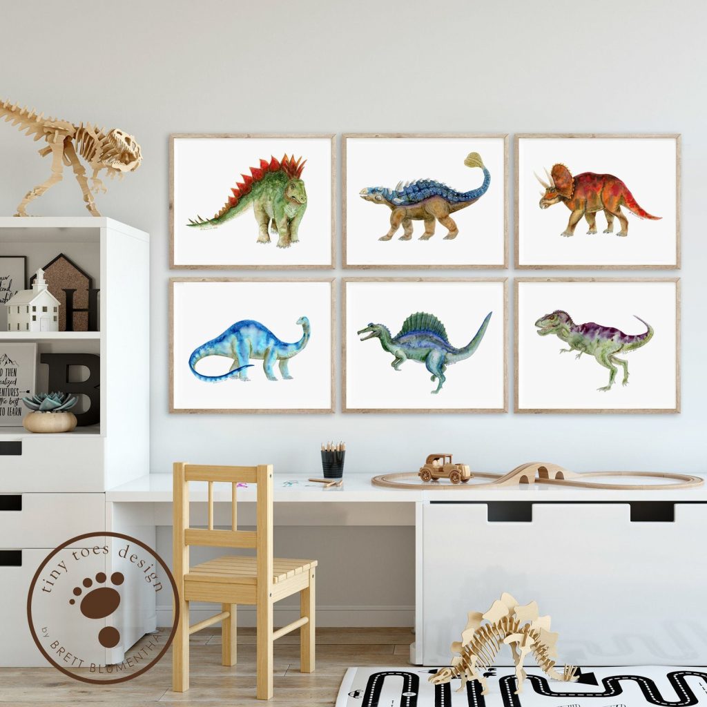 Affiche chambre bébé dinosaure
