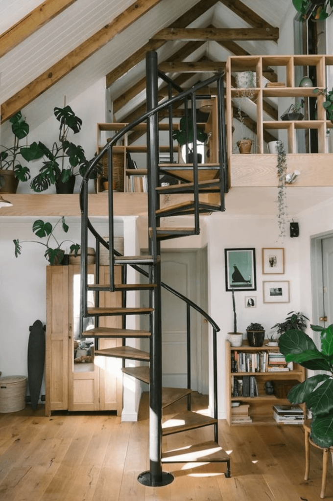 Escalier en colimaçon style loft