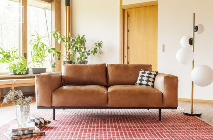 Canapé en cuir style vintage