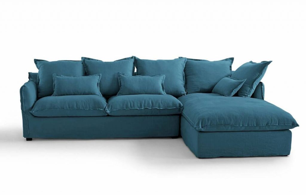 Canapé d'angle bleu
