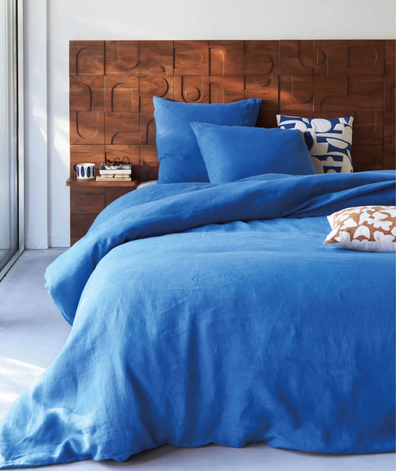 Dessus De Lit Twin Patchwork Bleu/blanc – Fait Main US – Inachevé – 58x73 Cm