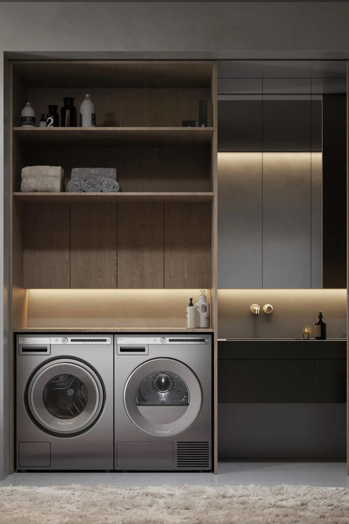 Convenient and pretty laundry room