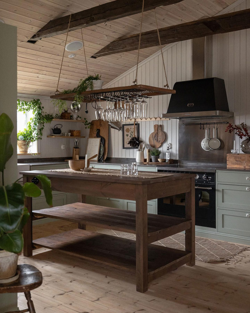 Armoire De Cuisine Style Campagne Chic Porte 3 étagères - Buffet de cuisine