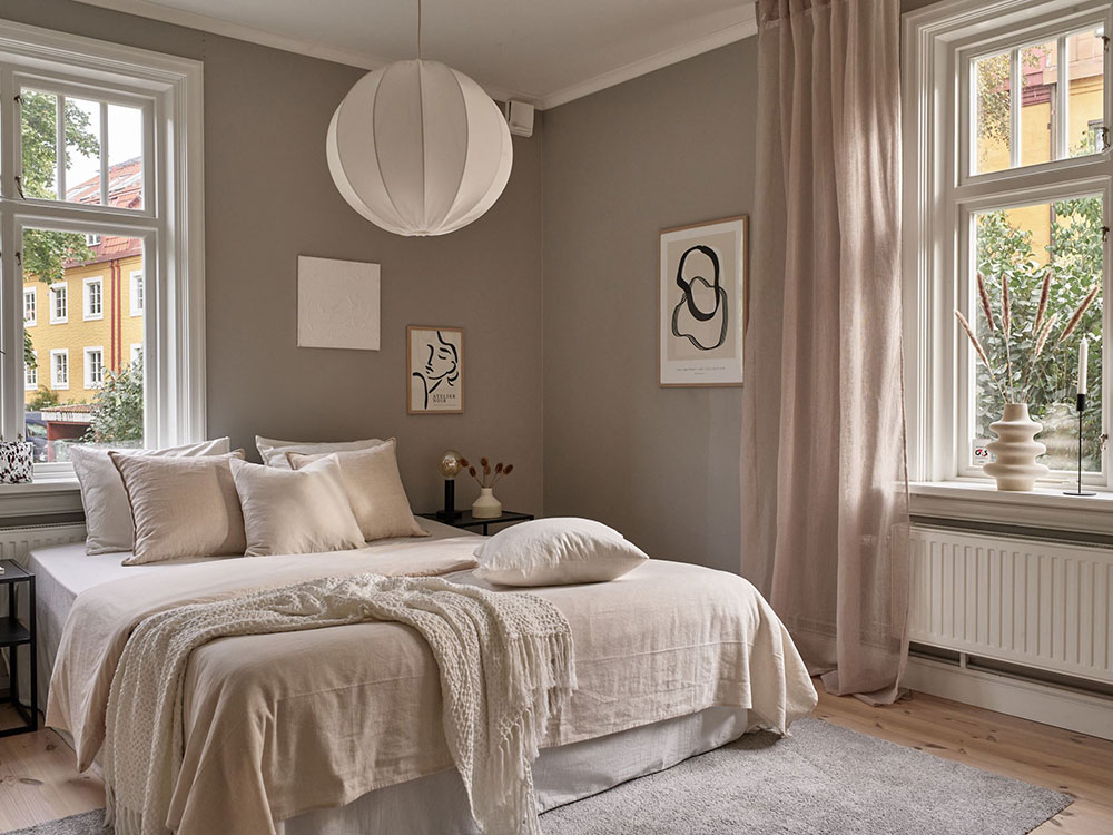 Chambre couleur taupe clair